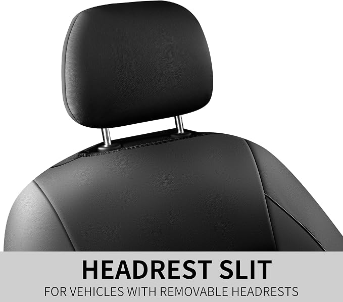 HChengkikz Front Car Seat Cover, Waterproof Nappa Leather (Black) | Breathable, Airbag compatible, Easy to Install, Universal Fit for Most Cars, Sedans, SUVs, Vans, Trucks