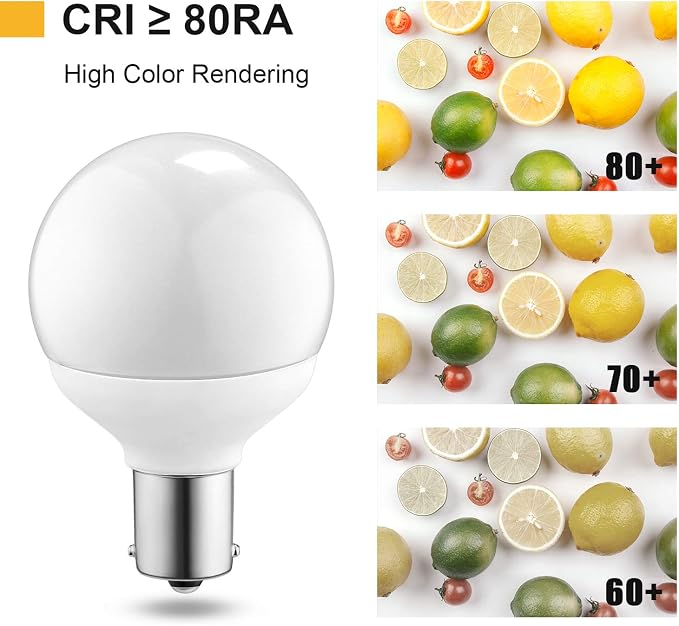 Kohree 12 Volt RV Led Light Bulbs BA15s 20-99/1141/1156 12V Vanity Replacement Bulbs for 5th Wheel Camper Trailer Motorhomes Marine Boat Interior Light Bulb (Pack of 3, 4000K Natural White)