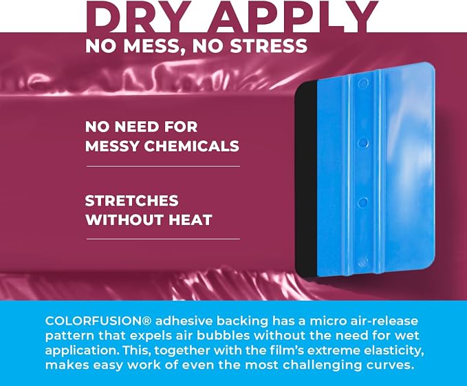 ColorFusion PPF by VViViD, Gloss Dark Star Ruby Magenta Dry Apply PPF Vinyl Car Wrap Roll 1ft x 5ft