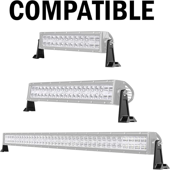 Side Mounting Brackets, Muto-Beam Universal Side Bracket for LED Pods Light Bar Bracket Double Row Light Bar Brackets with Rubber Pad for Truck ATV UTV SUV Boat