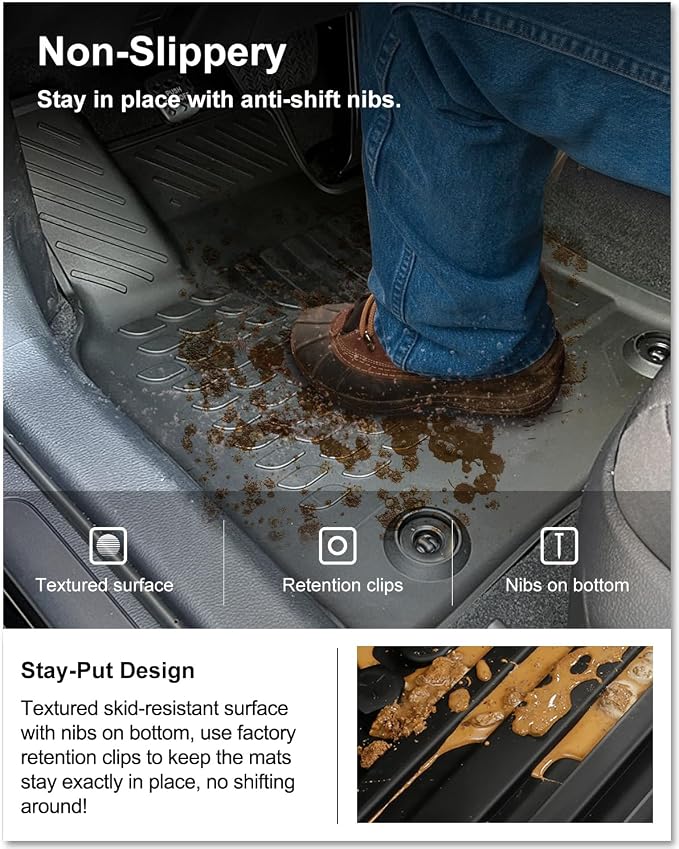 Kiwi Master Floor Mats for 2018-2024 Toyota Camry | OEM Replacement ‎PT908-03180-20, Custom Fit All Weather Car Mats, Heavy Duty TPE Floor Liners, Front & Rear 2 Row Set, Black