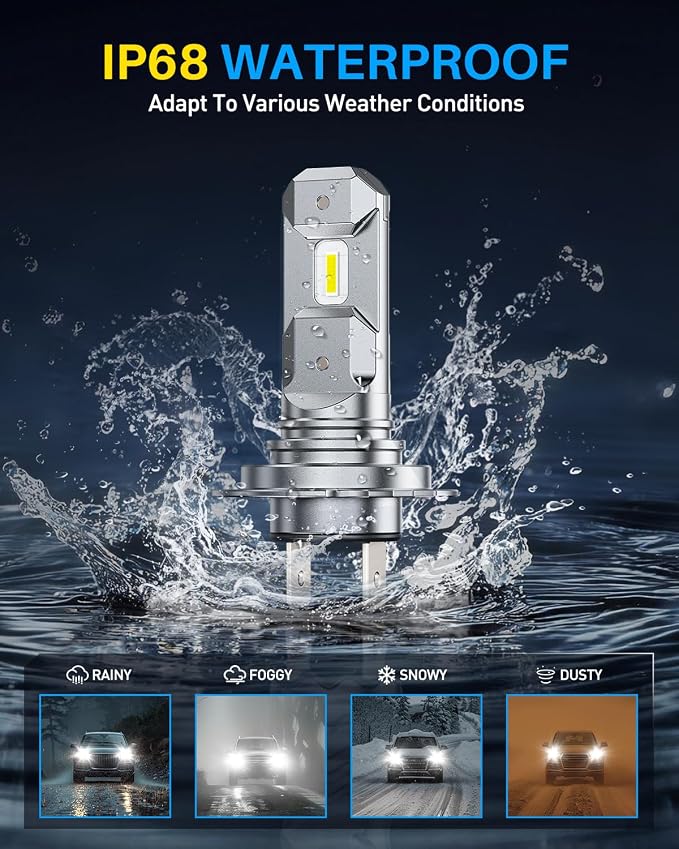 AUTOONE 2026 Upgraded H7 Headlight Bulbs, 1200% Bright 60000 Lumens LED Bulbs