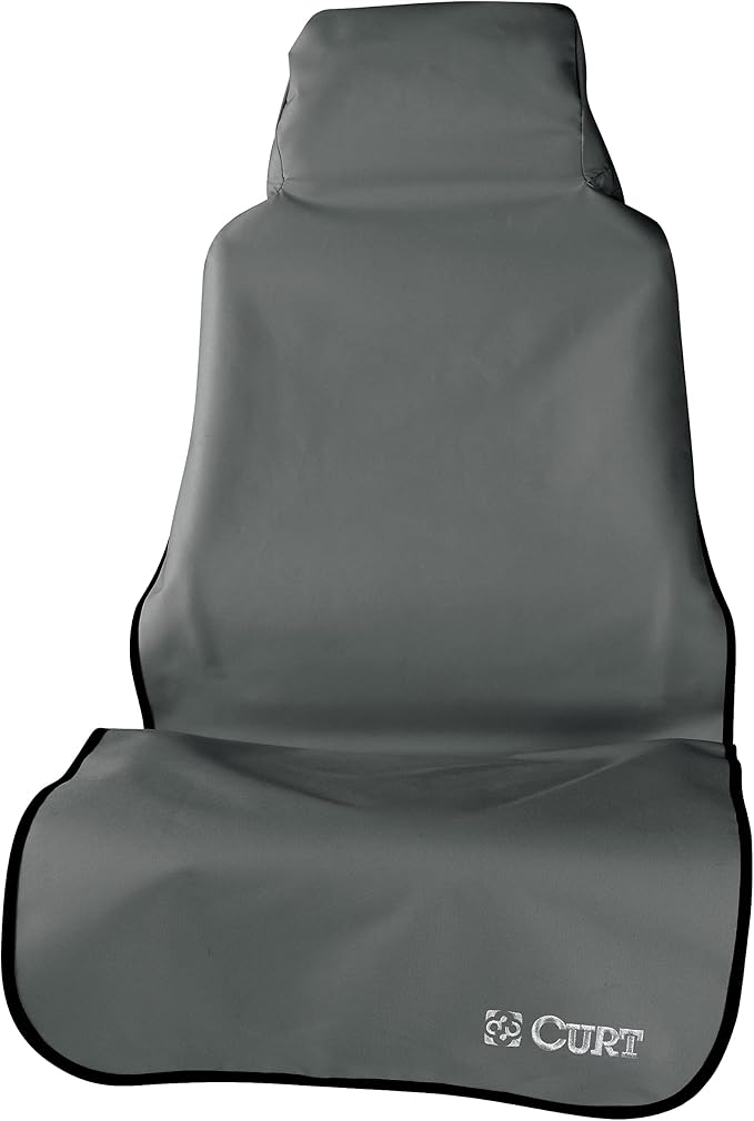 CURT 18500 Seat Defender 58-Inch x 23-Inch Grey Waterproof Universal Bucket Car Seat Cover Protector