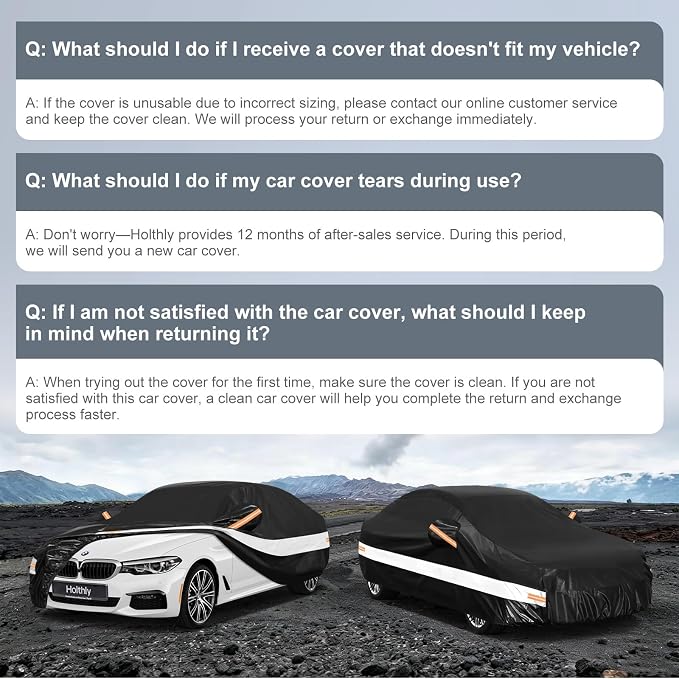 10 Layers Sedan Car Cover Custom Fit BMW 5-Series M5 528i 530 530i 535i 540i (1988-2026), Waterproof All Weather for Automobiles, Outdoor Full Cover Sun Dust Rain Protection with Cotton. Black