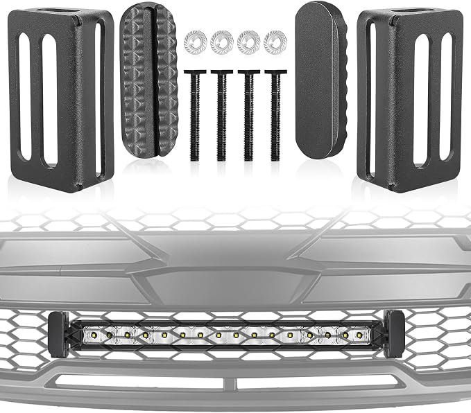Light Bar Mounting Brackets, SWATOW INDUSTRIES 6-30 Inch Single/Double Row LED Light Bar Mounts for Front Hidden Behind Grille M6/M8 Side Mount Light Bar Brackets for Truck SUV F-150 Tacoma Ranger GMC
