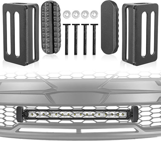 Light Bar Mounting Brackets, SWATOW INDUSTRIES 6-30 Inch Single/Double Row LED Light Bar Mounts for Front Hidden Behind Grille M6/M8 Side Mount Light Bar Brackets for Truck SUV F-150 Tacoma Ranger GMC