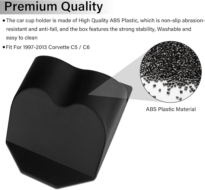 Car Cup Holder, Portable Dual Cup Holders, Multifunctional Cup Drink Holders, Fit for 1997-2013 Corvette C5 C6 (Black)