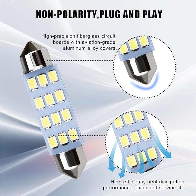 24 PCS Car Interior LED Lights Kit 194 T10 DE3175 578 31mm 41mm LED Bulbs Interior Replacement Bulbs for Car Map License Plate Door Side Marker Dome Light (White)