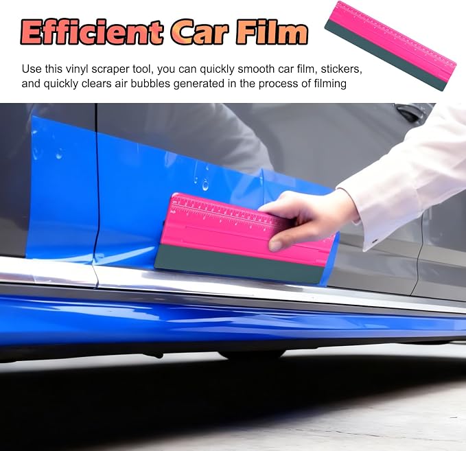 2-in-1 Vinyl Squeegee Tool with Ruler,Soft Felt Squeegee for Vinyl as Wallpaper Smoothing Tool,Vinyls Wrap Squeegees Wallpaper Tools for Car Window Tint,PPF Application