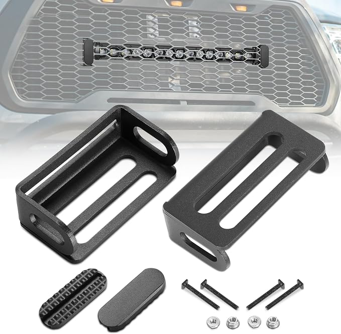 Light Bar Mounting Brackets, Niking Auto 6-30 Inch Single/Double Row LED Bar Front Hidden Behind Bumper Grille Mounting Brackets Fit for M6/M8 Side Mount Bars for F-150 Ranger RAM1500 Tocama Truck GMC