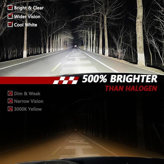 EMuna Fit For Chevrolet Chevy Tahoe 2001-2006 LED Headlight Bulbs 9005 9006 High Low Beam Headlight Bulbs + 880 LED Fog Light Bulbs Kit,6000K Cool White lights,6pcs led bulbs | 9005 9006 High Low Beam, 880 Fog Light Bulbs Kit, 6000K Cool White lights ,...