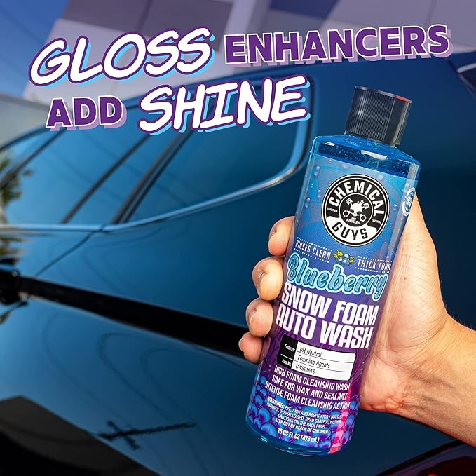 Chemical Guys, Blueberry Snow Foam Car Wash Soap for Foam Cannons, 64 oz | High-foaming pH-balanced suds for cannons, guns or buckets, gentle on wax and coatings