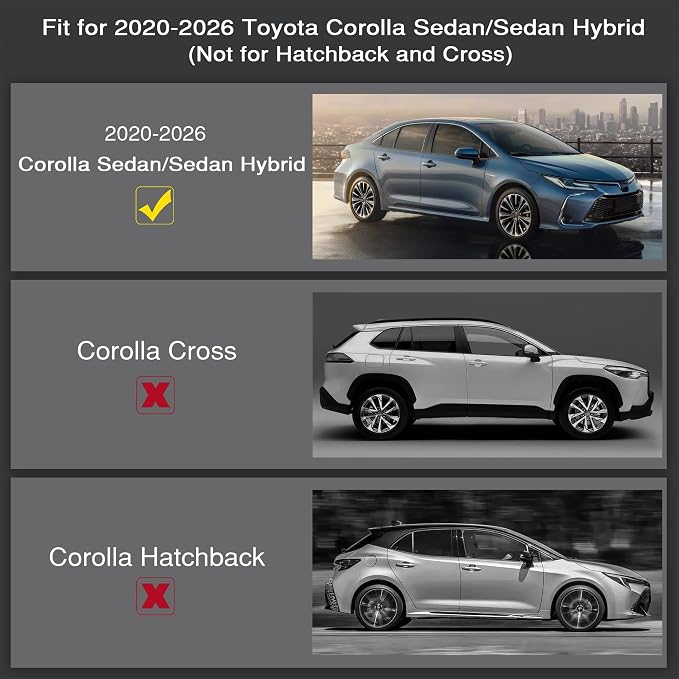 KARPAL Floor Mats for Toyota Corolla 2020-2026 Sedan/Sedan Hybrid (Not for Hatchback and Cross), Custom Fit All Weather TPE Floor Liners, 1st & 2nd Row & Cargo Liner, Corolla Accessories