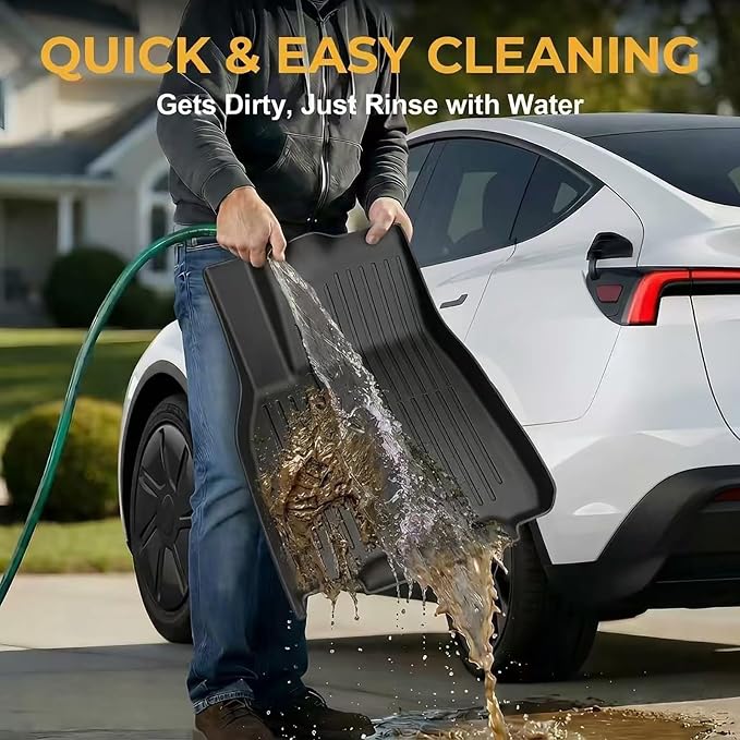 SUPER LINER Tesla New Model Y Juniper 2025 2026 Floor Mats & Accessories | 10PCS, Cargo Liners, Trunk Mats, Seat Back Protector, All Weather Customer Fit CabinProtect TPE,Not for Standard
