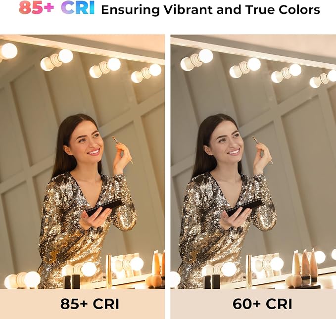 GvvooHome Vanity Light Bulbs for Bathroom, G25 LED Globe Light Bulbs for Makeup Mirror Dressing Room, 60W Equivalent, 2700K Soft White, 800LM, E26 Base, Non-Dimmable, 6-Pack