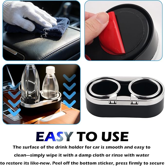 Double Cup Holders for Car,Adjustable Car Cup Holder Organizer for Dashboard/Center Console,Multifunctional Cars Drink Holder Center Console Organizer Fit for Cars,Trucks,SUVs