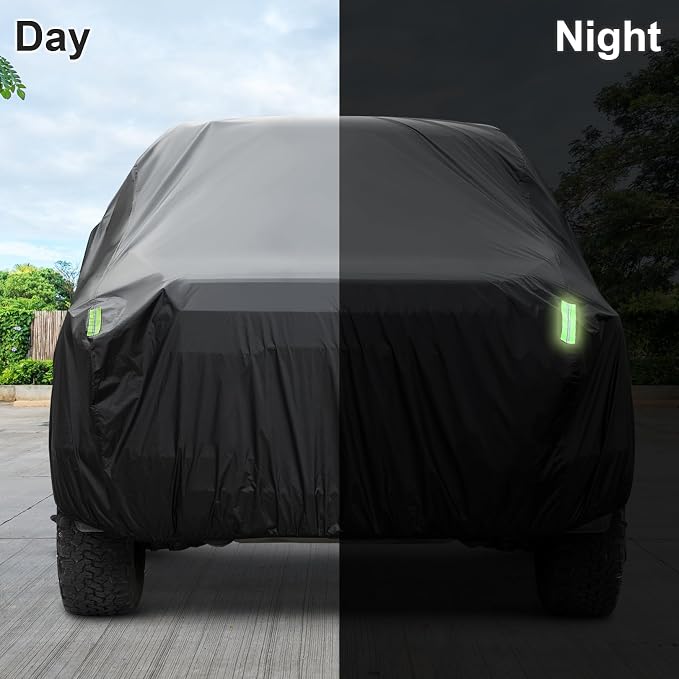 Sailnovo Car Cover Waterproof All Weather,7 Layers Heavy Duty Outdoor Full Car Cover, Snowproof Rainproof Windproof Sun UV Protection (PE+Cotton, XXL Fit Length Up to 250", Max Cab Length 154")