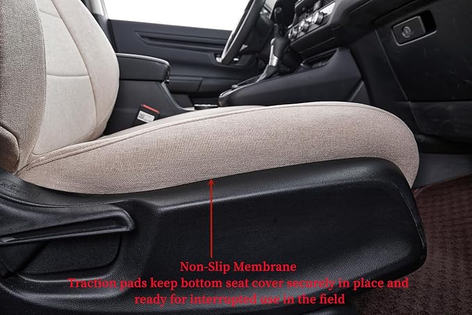 coverdream Custom Fit Seat Covers for Toyota Tacoma Double Cab/Crew Cab 2016 2017 2018 2019 2020 2021 2022 2023,Full Coverage,UV Resistant Polyester Seat Protector (Full Set,Beige)