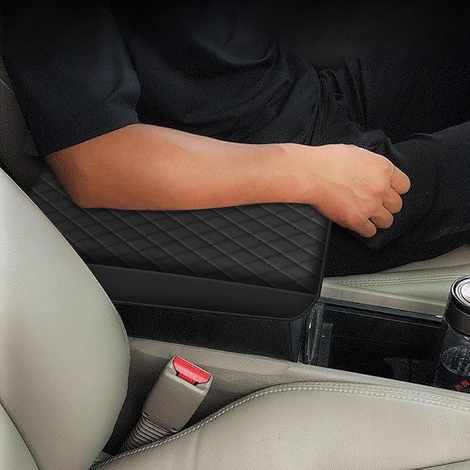 AOMSAZTO Height Armrest for 2006-2011 Honda Civic Black Middle Leather