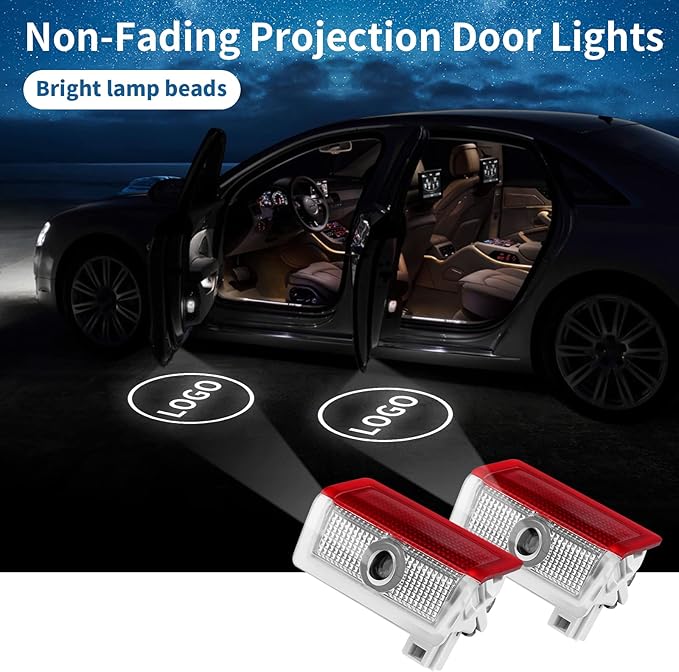 Non-Fading Door Lights Logo, Ghost Shadow Welcome Puddle Projection Light Compatible with Accessories S R E-Coupe S-Coupe (A/C/E/GLA/GLC/GLE/GLS)