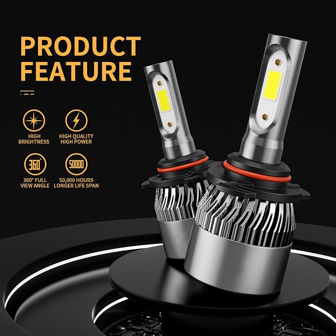 𝖧𝟣𝟣 𝟫𝟢𝟢𝟧 Bulbs Combo 6500K Cool White 60000LM 900% Brighter, 𝖧𝟫 𝖧𝟪 𝖧𝖡𝟥 1:1 Beam Plug and Play IP68 Waterproof Off-Road Lights, Pack of 4