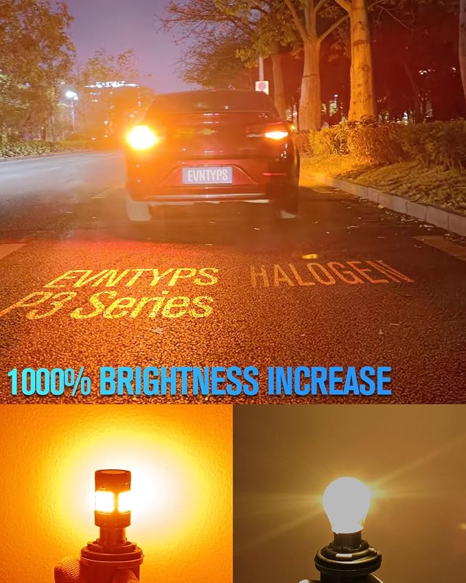 1157 LED Bulb Amber Yellow With Built in Resistor 1157NA Turn Signal Bulbs Anti Hyper Flash CANBUS Error Free,1157A 2057 2357 2357A 7528 1034 Blinker Bulb 1000% Super Bright(2pcs)