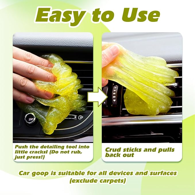 x xotic tech Car Cleaning Gel for Car Detailing Putty Interior Cleaner Slime Auto Detail Tools Supplies Accessories Valentines Day Gifts for Him Her Men Women Stocking Stuffers Yellow 3 Pack