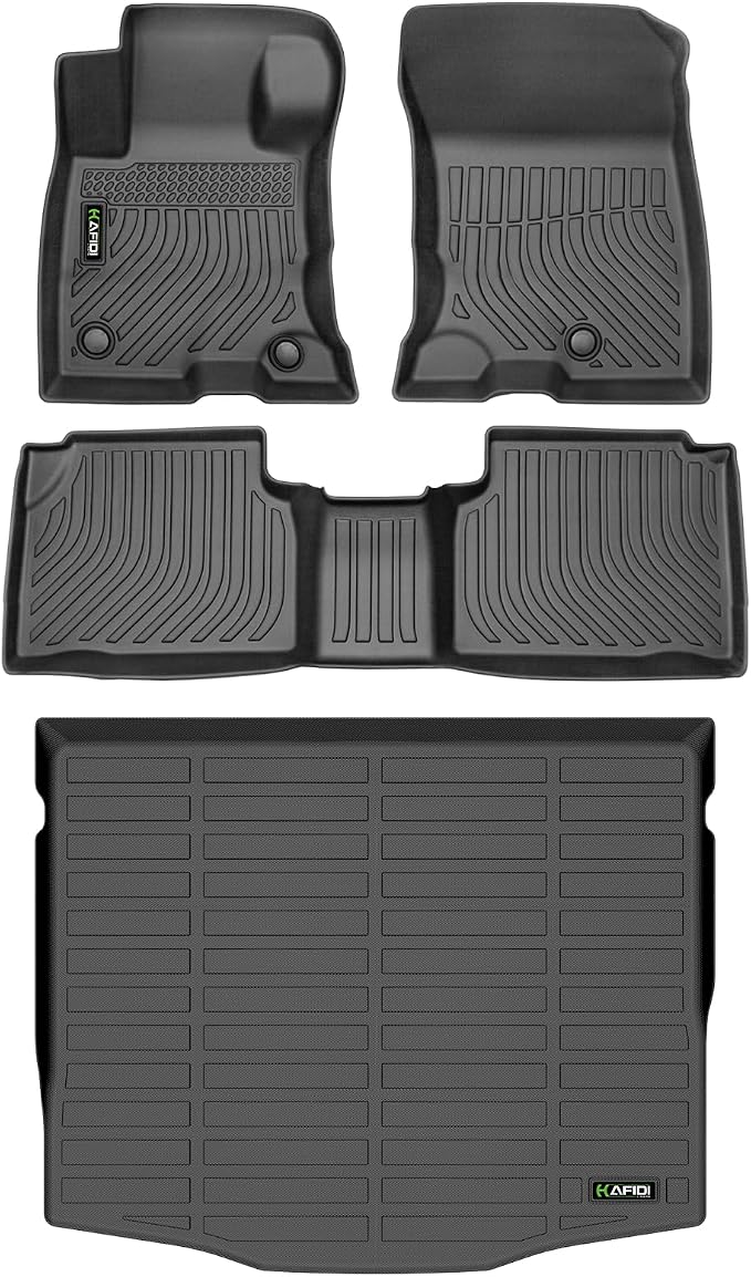 HAFIDI® All Weather Floor Mats & Cargo Liner Set Fit for Ford Escape Hybrid 2020-2025 2026 Car Mats for Escape Hybrid Floor Liners TPE Full Set Custom Accessories - Black