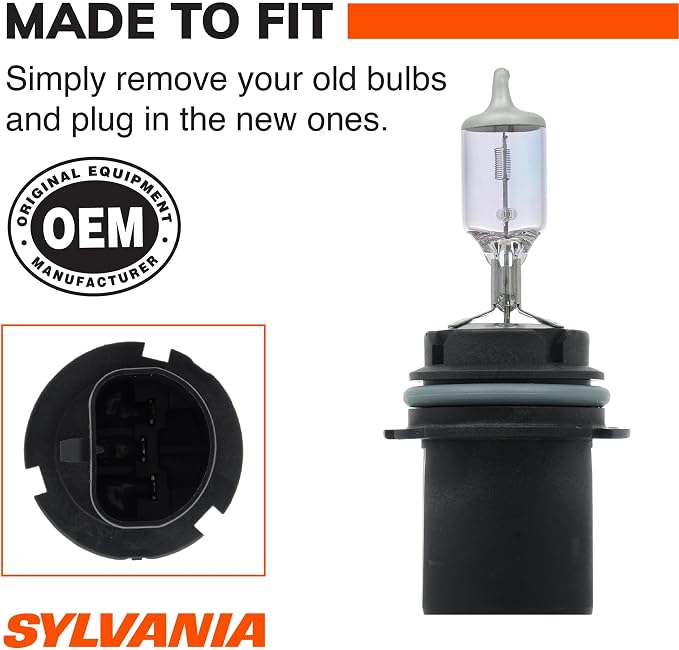 SYLVANIA - 9007 SilverStar - High Performance Halogen Headlight Bulb, High Beam, Low Beam and Fog Replacement Bulb, Brighter Down Road with Whiter Light (Contains 2 Bulbs)