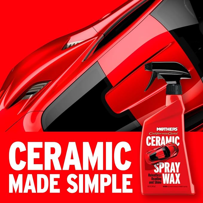 Mothers California Gold Ceramic Spray Wax, 16 oz. (05766) | Super-Hydrophobic, Delivers Deep Gloss, Relentless Beading & Long-Lasting Shine, Quick, Easy, User-Friendly Spray-On Formula