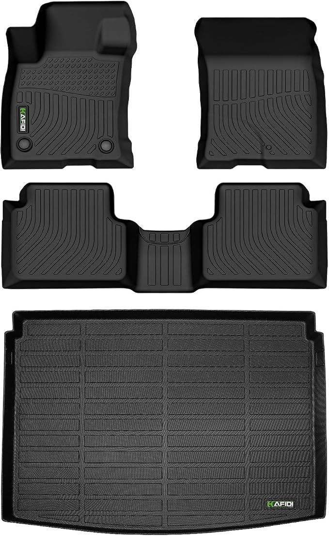 HAFIDI® Floor Mats & Cargo Liner Set Fit for 2021-2026 Ford Bronco Sport All Weather Protection TPE Anti-Slip Automotive Full Set Floor Liners Custom Accessories - Black