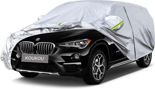 Koukou 6 Layers Car Cover Custom Fit BMW X1 from 2009 to 2025, Waterproof All Weather for Automobiles, Sun Rain Dust Snow Protection. (Ships from US Warehouse, Arrive Within 3-7 Days)