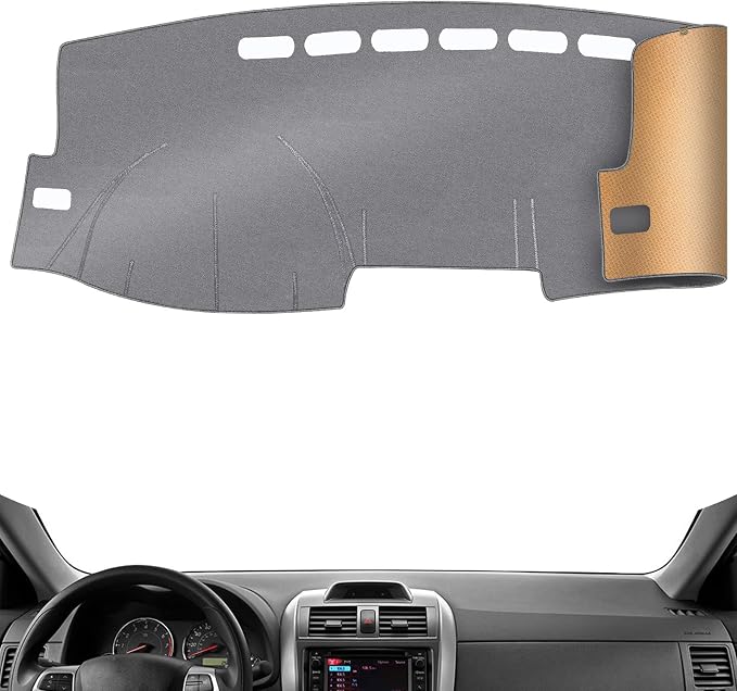 Dash Cover, Anti-Glare, Sun Protection, Dustproof, UV-Proof, Dashboard Covers, Interior Car Accessorie Fit for 2009-2013 to-yota Corolla, Grey