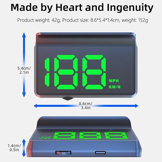 New Auto Dimming HUD with Sunshade, 3.5" Large Screen Heads Up Display for Cars, USB Powered Digital GPS Speedometer, Applicable for All Vehicles