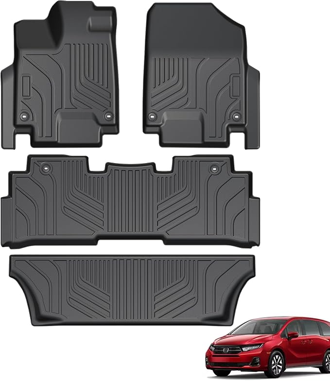 Floor Mats for Honda Odyssey 2018-2026, TPE All Weather Durable Floor Liners for Honda Odyssey Accessories