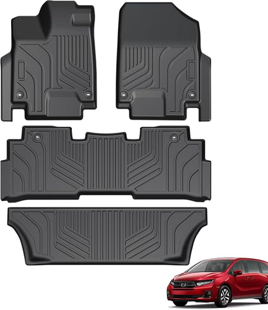 Floor Mats for Honda Odyssey 2018-2026, TPE All Weather Durable Floor Liners for Honda Odyssey Accessories
