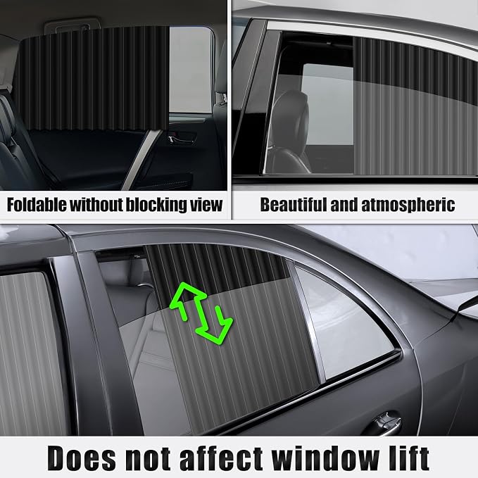 XCBYT Magnetic Car Window Curtains, 99% UV Blackout Privacy Shades | Blocks 99% UV glare to keep your car cool. Ideal for breastfeeding, baby naps, van camping, or private work breaks