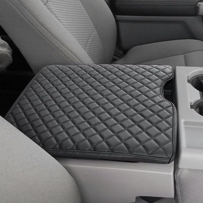 JDMCAR Armrest Cover for 2015-2024 2025 Ford F150 Accessories, 2017-2025 F250 F350 F450 with 40/20/40 Jump Seat, Customized Anti-Scratch Leather Armrest Lid Protector Pad (Jump Seat Only)