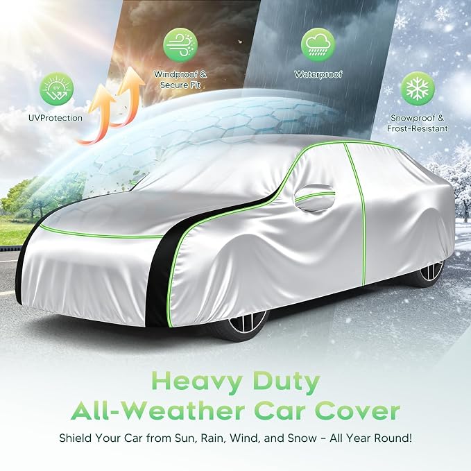 Cartist Hail Protector Car Cover Waterproof All Weather, Heavy Duty Outdoor Sun UV Rain Cover for Toyota Corolla, Nissan Sentra, Honda Civic, Mazda 3, Audi A3, Kia Forte...(Fit Sedan 178-185 in)