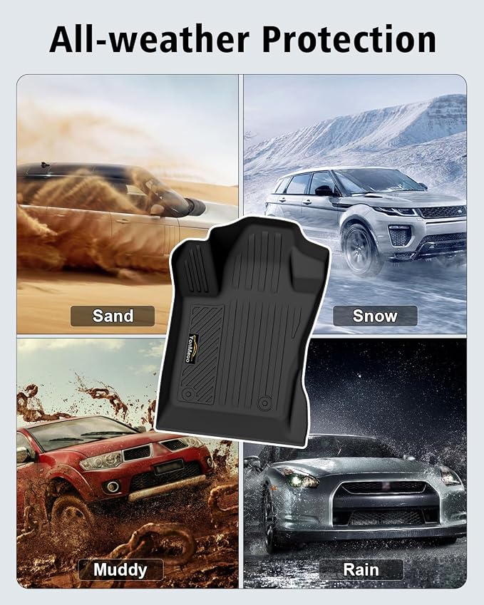 Floor Mats Custom Fit for Jeep Compass 2017-2025 2026 Trunk Mat with Backrest Mat All Weather TPE Rubber Cargo Liner Anti-Slip Full Set for Compass Accessories (Trunk Mat+Backrest Mats+Floor Mats) | All Weather TPE Rubber Floor Liners, Cargo Liner, Bac...