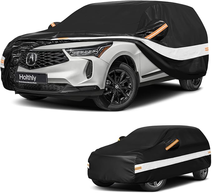 10 Layers SUV Car Cover Custom Fit for Acura RDX (2006-2026), Waterproof All Weather for Automobiles, Outdoor Full Cover Sun Dust Rain Protection with Cotton. Black