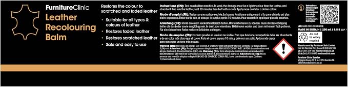 Furniture Clinic Leather Complete Restoration Kit | with Leather Recoloring Balm, Cleaner, 2-in-1 Protection Cream & Conditioner, Sponge, and Cloth | Repair Kit for Furniture (Ivory)