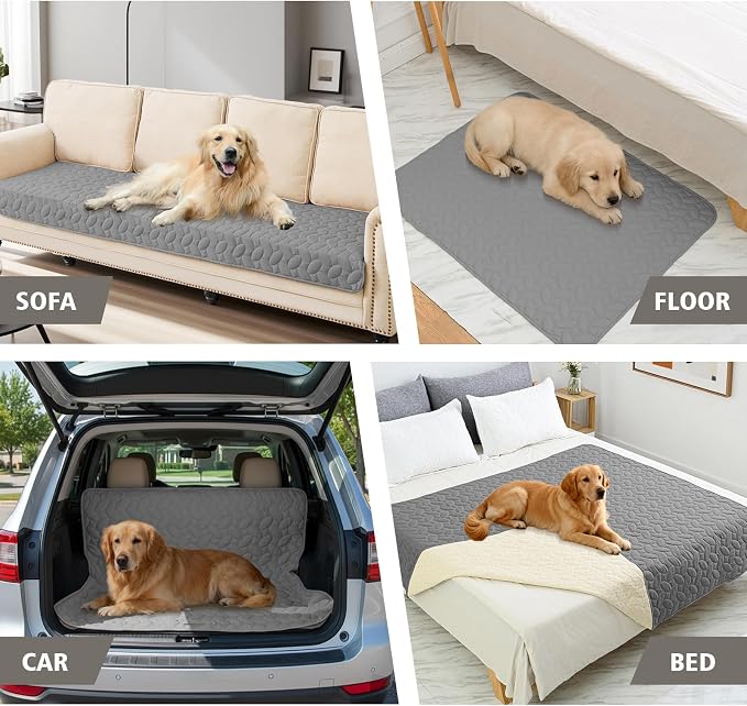 Ameritex Waterproof Pet Bed Cover Anti-Slip Dog Bed Blanket for Sofa and Furniture Waterproof New Pattern Design (Lightgrey, 30x90 Inch (Pack of 1))