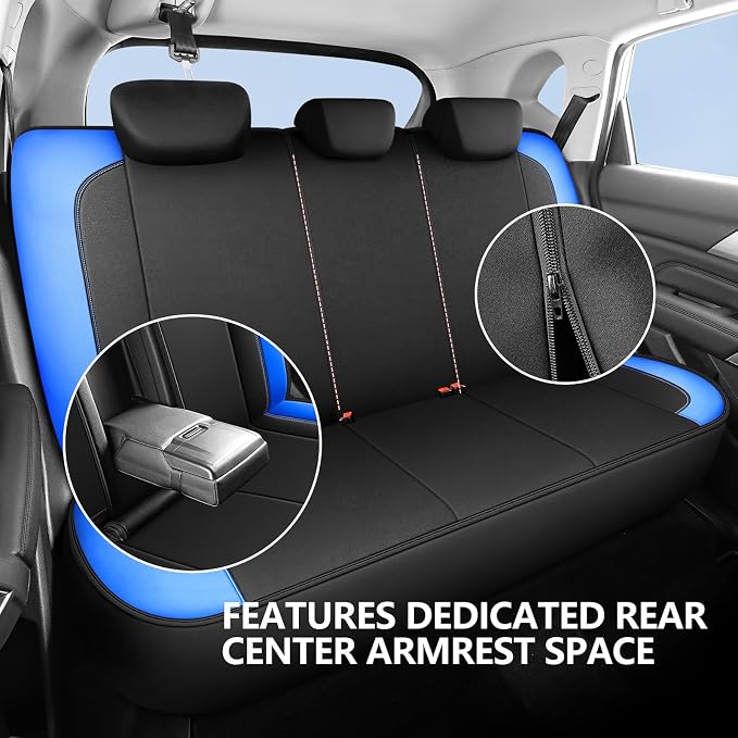 HChengkikz Full Set Neoprene Waterproof Car Seat Covers, Seat Protectors | Water Resistant Seat Protectors, Airbag Compatible, Universal Fit for Sedans, SUVs, Trucks, Vans