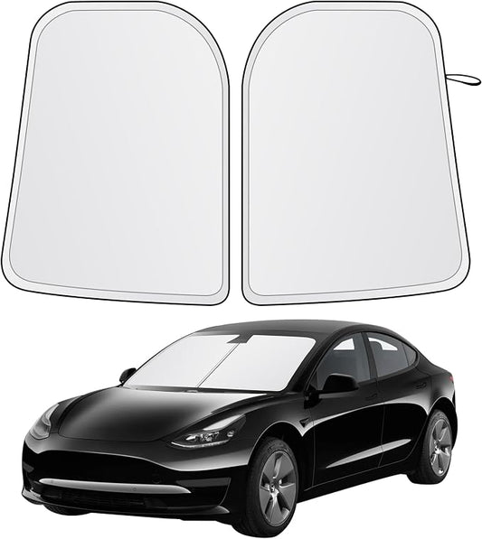 EcoNour Tesla Windshield Sun Shade for Model 3/Y 2017-2026, Foldable Front Window Sunshade Heat & UV Blocker for Tesla Interior Accessories