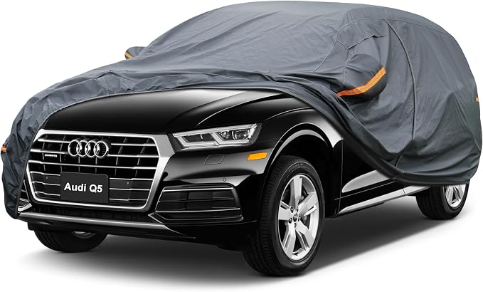 GUNHYI Premium Car Cover Custom Fit Audi Q5 (2008-2026), 16 Layers Heavy Duty Car Cover Waterproof All Weather with Zipper Door for Sun Rain Snow Dust Uv Protection