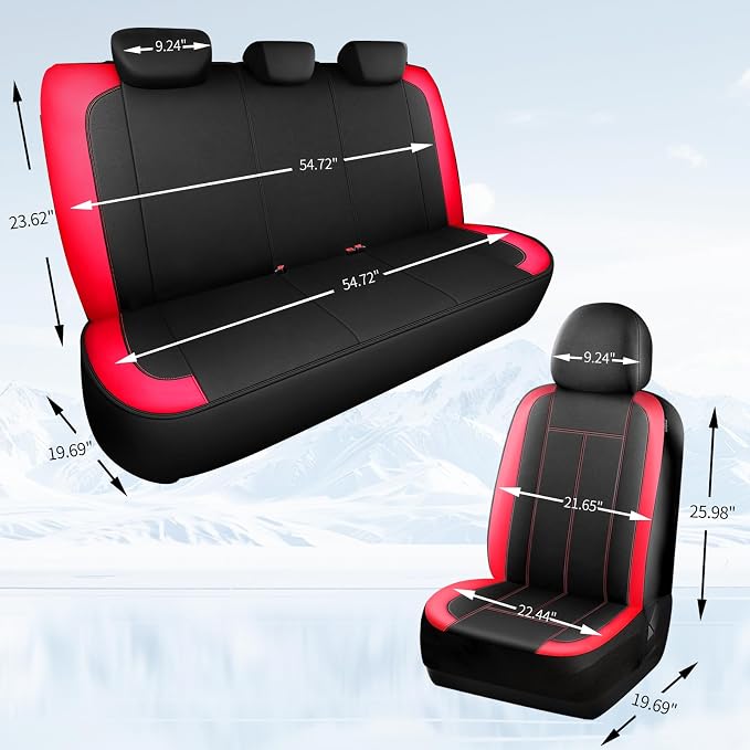 HChengkikz Full Set Neoprene Waterproof Car Seat Covers,Seat Protectors | Water Resistant Seat Protectors, Airbag Compatible, Universal Fit for Sedans, SUVs, Trucks, Vans