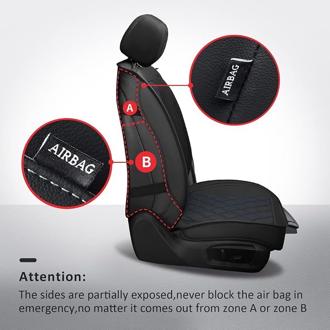 MIROZO Dodge Ram Seat Covers Full Set,Waterproof Truck Seat Covers Fits for 2009-2026 Ram 1500/2500/3500 Crew Quad Regular Cab Pickup Cushions with Split Curved Bench 40/60,Black and Blue