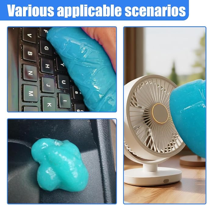 Car Cleaning Gel, Reusable Car Air Vent Cleaner Slime, Auto Dashboard Dust Cleaning Putty, Multifunctional Vehicle Interior Detailing Supplies for Keyboard, Laptop (2PCS)