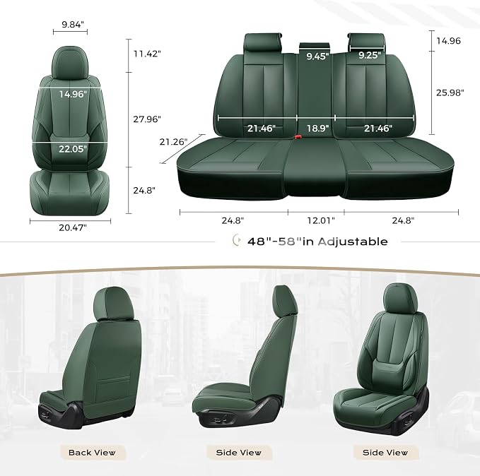 Coverado Car Seat Covers, Seat Covers for Cars, Waterproof Leather Auto Seat Protectors, Leather Car Seat Cushion, Car Interiors Accessories Universal Fit for Most Cars
